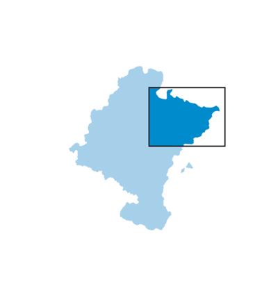 Mapa de Navarra destacando los Pirineos